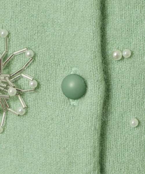 セール】【LOULOU WILLOUGHBY】ビーズフラワーカーディガン