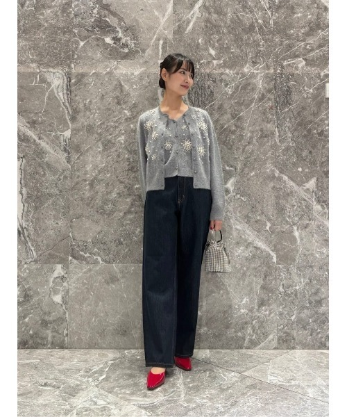 セール】【LOULOU WILLOUGHBY】ビーズフラワーカーディガン