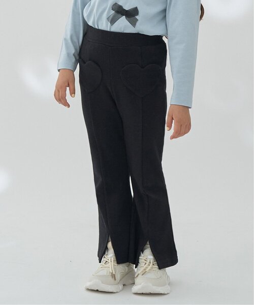 Lycee mine(리세마인)의 「【토모 빵】하트 포켓 밑단 슬릿 플레어 팬츠(그 외 팬츠)」｜블랙