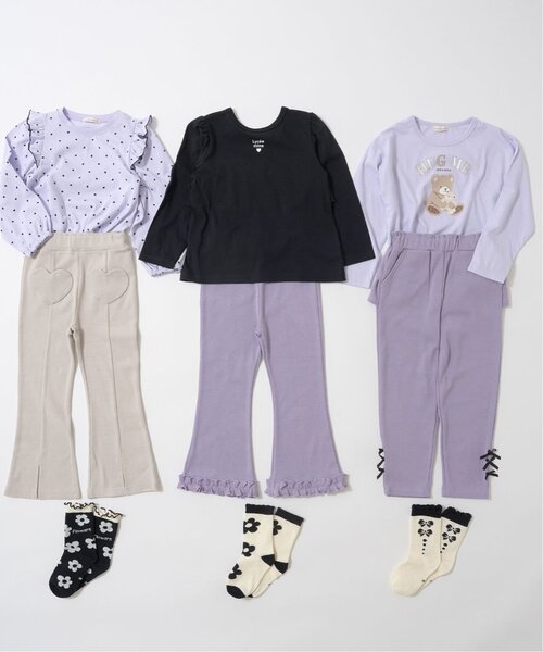 Lycee mine(リセマイン)の「【ともパン】ハートポケット裾スリットフレアパンツ(その他パンツ・キッズ・ブルーグレー/ピンク/Moca/ライトグレー/ブラック/ライラック・120cm/110cm/100cm/130cm/140cm)」の22枚目の写真