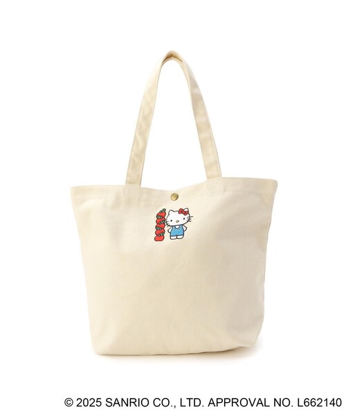 one'sterrace（ワンズテラス）の「【ワンズテラス限定】サンリオキャラクターズ コントラリーバッグ ハローキティ（トートバッグ・レディース・アイボリー系8・99）」の2枚目の写真