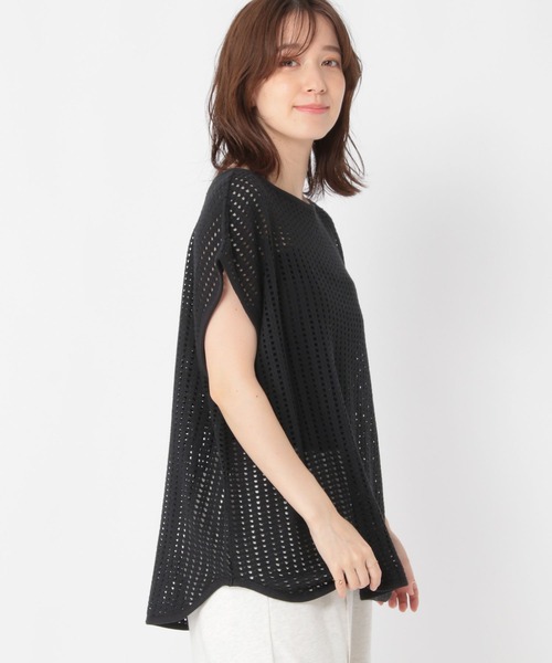 studio CLIP(スタディオクリップ)の「メッシュフレンチスリーブプルオーバー(Tシャツ/カットソー・レディース・ブラック/ベージュ/オフホワイト・FREE)」の2枚目の写真