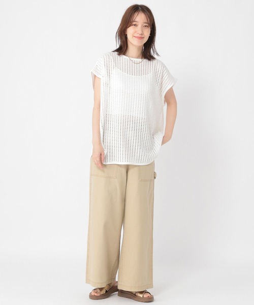 studio CLIP(スタディオクリップ)の「メッシュフレンチスリーブプルオーバー(Tシャツ/カットソー・レディース・ブラック/ベージュ/オフホワイト・FREE)」の9枚目の写真