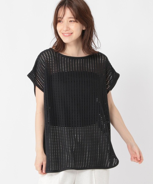 studio CLIP(スタディオクリップ)の「メッシュフレンチスリーブプルオーバー(Tシャツ/カットソー・レディース・ブラック/ベージュ/オフホワイト・FREE)」の11枚目の写真