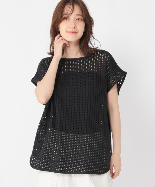 studio CLIP(スタディオクリップ)の「メッシュフレンチスリーブプルオーバー(Tシャツ/カットソー・レディース・ブラック/ベージュ/オフホワイト・FREE)」の12枚目の写真