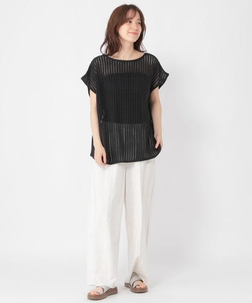 studio CLIP(スタディオクリップ)の「メッシュフレンチスリーブプルオーバー(Tシャツ/カットソー・レディース・ブラック/ベージュ/オフホワイト・FREE)」の14枚目の写真