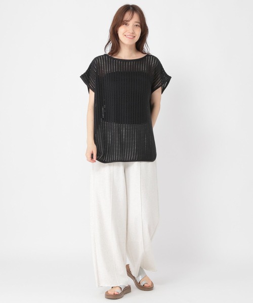 studio CLIP(スタディオクリップ)の「メッシュフレンチスリーブプルオーバー(Tシャツ/カットソー・レディース・ブラック/ベージュ/オフホワイト・FREE)」の15枚目の写真