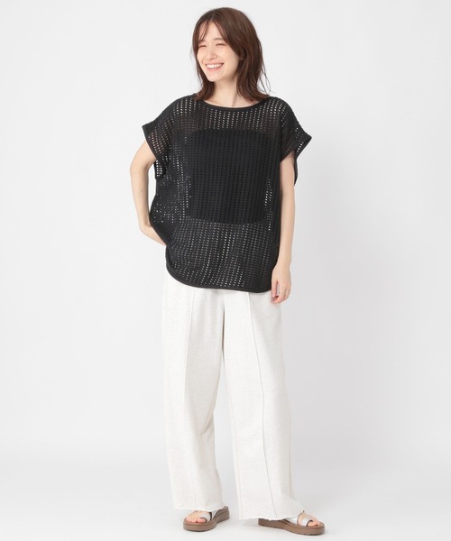 studio CLIP(スタディオクリップ)の「メッシュフレンチスリーブプルオーバー(Tシャツ/カットソー・レディース・ブラック/ベージュ/オフホワイト・FREE)」の16枚目の写真