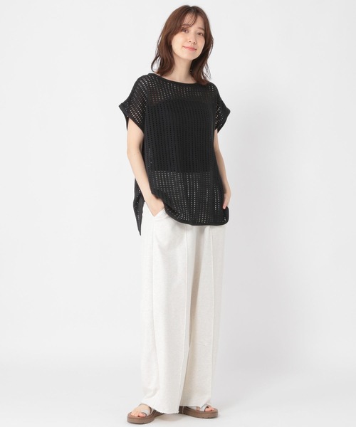 studio CLIP(スタディオクリップ)の「メッシュフレンチスリーブプルオーバー(Tシャツ/カットソー・レディース・ブラック/ベージュ/オフホワイト・FREE)」の17枚目の写真