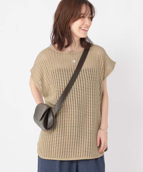 studio CLIP(スタディオクリップ)の「メッシュフレンチスリーブプルオーバー(Tシャツ/カットソー・レディース・ブラック/ベージュ/オフホワイト・FREE)」の21枚目の写真