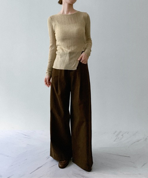 on:nue（オンニュ）の「【on:nue】[着用動画あり！/5色展開/3サイズ展開]  ワンタックツイルパンツ /2025 AW COLLECTION（その他パンツ・レディース・ブラウン/ベージュ/ライトグレー/ネイビー/グレー・MEDIUM/SMALL/LARGE）」の9枚目の写真