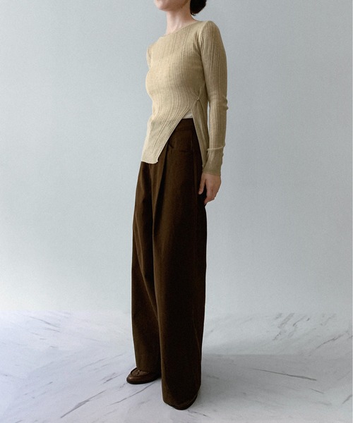 on:nue（オンニュ）の「【on:nue】[着用動画あり！/5色展開/3サイズ展開]  ワンタックツイルパンツ /2025 AW COLLECTION（その他パンツ・レディース・ブラウン/ベージュ/ライトグレー/ネイビー/グレー・MEDIUM/SMALL/LARGE）」の10枚目の写真