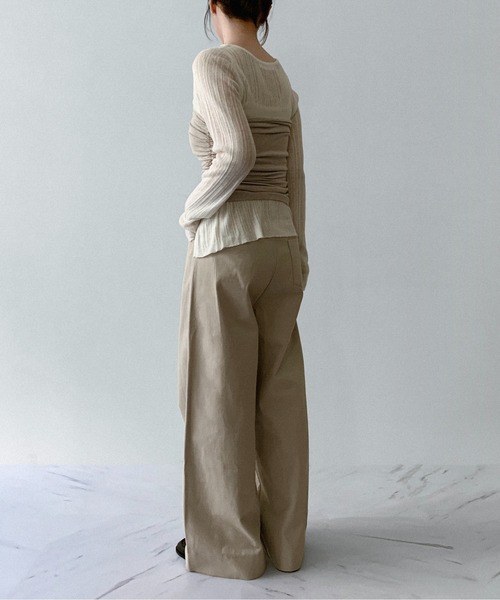 on:nue（オンニュ）の「【on:nue】[着用動画あり！/5色展開/3サイズ展開]  ワンタックツイルパンツ /2025 AW COLLECTION（その他パンツ・レディース・ブラウン/ベージュ/ライトグレー/ネイビー/グレー・MEDIUM/SMALL/LARGE）」の15枚目の写真