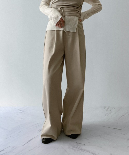on:nue（オンニュ）の「【on:nue】[着用動画あり！/5色展開/3サイズ展開]  ワンタックツイルパンツ /2025 AW COLLECTION（その他パンツ・レディース・ブラウン/ベージュ/ライトグレー/ネイビー/グレー・MEDIUM/SMALL/LARGE）」の13枚目の写真