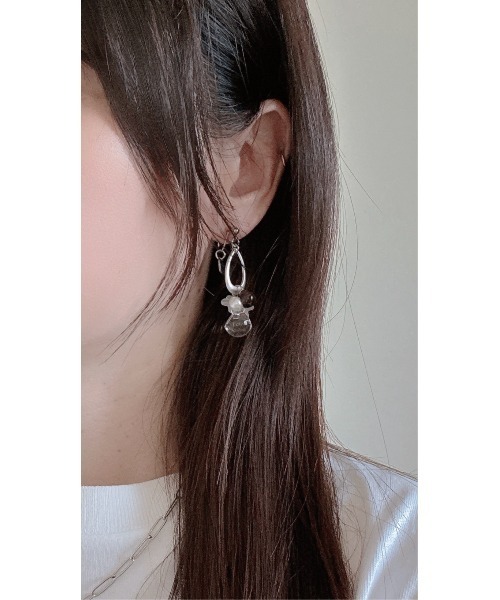 tone(トーン)の「【Agaro】No.474 ドロップフラワーイヤリング(MA)(イヤリング・レディース・ブルー系2/ブルー系1/ホワイト・FREE)」の2枚目の写真