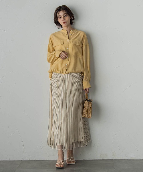 Droite lautreamont（ドロワットロートレアモン）の「セミシアードロストブラウス≪手洗い可能≫（シャツ/ブラウス・レディース・オフホワイト/ブラウン/グリーン/イエロー・M）」の12枚目の写真