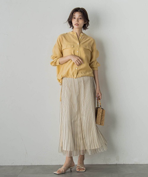 Droite lautreamont（ドロワットロートレアモン）の「セミシアードロストブラウス≪手洗い可能≫（シャツ/ブラウス・レディース・オフホワイト/ブラウン/グリーン/イエロー・M）」の13枚目の写真