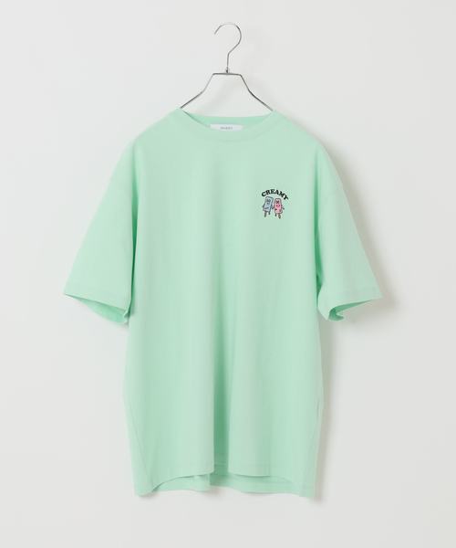 B.C STOCK(ベーセーストック)の「HETAUMA アイスクリーム 半袖Tシャツ(Tシャツ/カットソー・メンズ・グリーン/アイボリー/ブルー系その他・MEDIUM/LARGE)」の1枚目の写真