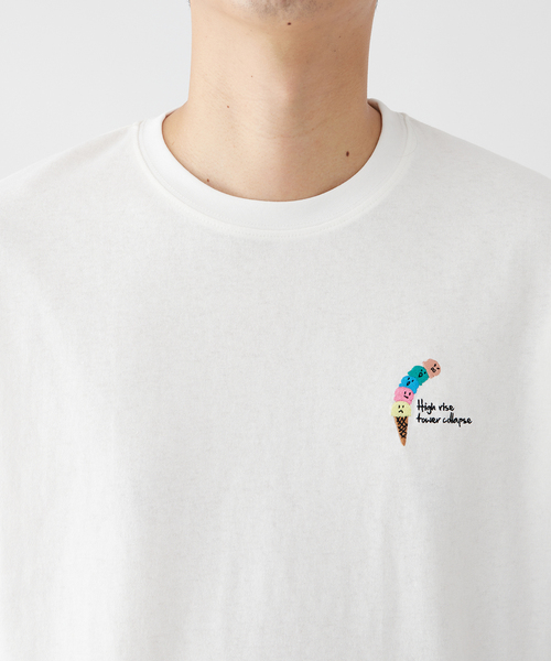 B.C STOCK(ベーセーストック)の「HETAUMA アイスクリーム 半袖Tシャツ(Tシャツ/カットソー・メンズ・グリーン/アイボリー/ブルー系その他・MEDIUM/LARGE)」の7枚目の写真