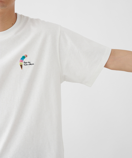 B.C STOCK(ベーセーストック)の「HETAUMA アイスクリーム 半袖Tシャツ(Tシャツ/カットソー・メンズ・グリーン/アイボリー/ブルー系その他・MEDIUM/LARGE)」の8枚目の写真