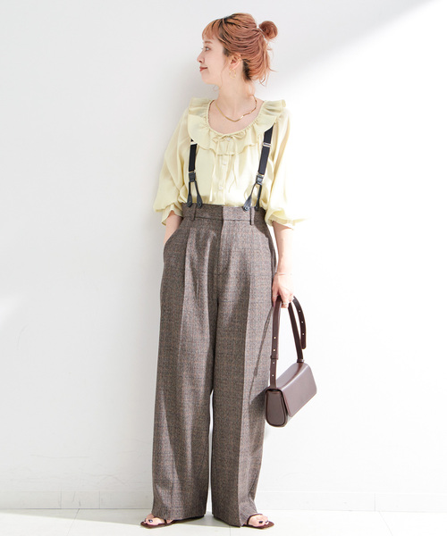 B.C STOCK（ベーセーストック）の「手洗い可 / フリルカラーブラウス（シャツ/ブラウス・レディース・ブラック/イエロー・FREE）」の11枚目の写真