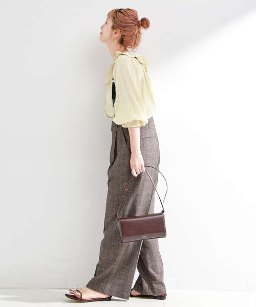 B.C STOCK（ベーセーストック）の「手洗い可 / フリルカラーブラウス（シャツ/ブラウス・レディース・ブラック/イエロー・FREE）」の12枚目の写真