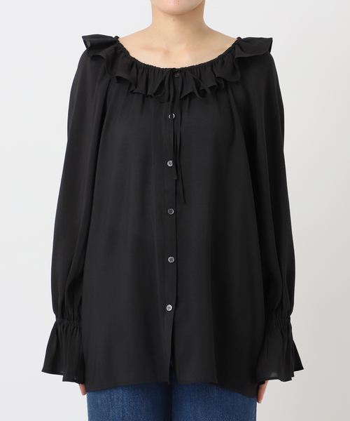 B.C STOCK（ベーセーストック）の「手洗い可 / フリルカラーブラウス（シャツ/ブラウス・レディース・ブラック/イエロー・FREE）」の17枚目の写真