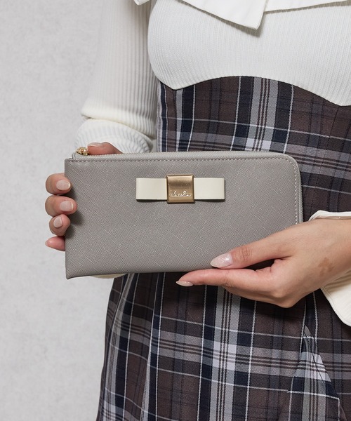 dazzlin(ダズリン)の「【dazzlin/ダズリン】バレッタリボン L字ファスナー長財布(財布・レディース・グレー/ブラック/ダークブラウン/ベージュ/ミント・FREE)」の7枚目の写真