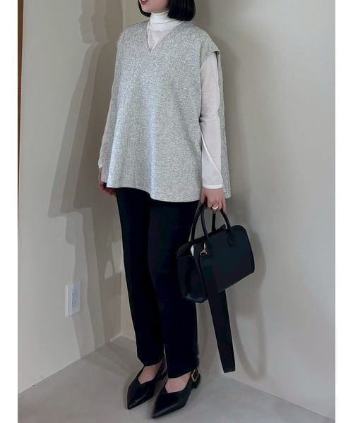 Mila Owen（ミラオーウェン）の「【セットアイテム】フレアベストタートルニットパンツSET UP（その他パンツ・レディース・ブラック/マルチ/ベージュ・0/1）」の5枚目の写真