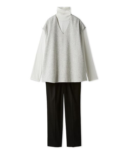 Mila Owen（ミラオーウェン）の「【セットアイテム】フレアベストタートルニットパンツSET UP（その他パンツ・レディース・ブラック/マルチ/ベージュ・0/1）」の8枚目の写真