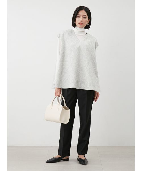 Mila Owen（ミラオーウェン）の「【セットアイテム】フレアベストタートルニットパンツSET UP（その他パンツ・レディース・ブラック/マルチ/ベージュ・0/1）」の3枚目の写真