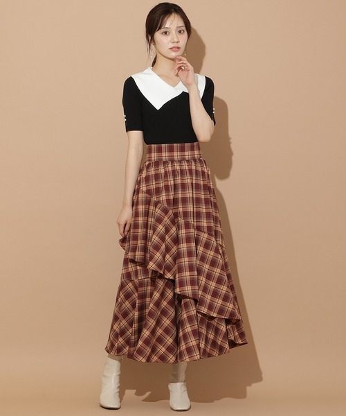 アシメフリルレイヤードスカート