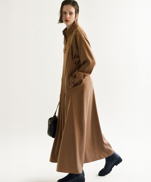 見上愛さん着用/Oggi10月号掲載/洗える】スエーディーサテン シャツ