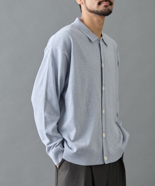 COLONY 2139(コロニートゥーワンスリーナイン)の「ウォッシャブルニットポロカーディガン(カーディガン/ボレロ・メンズ・ブラック/グレー/ブルー・MEDIUM/LARGE)」の7枚目の写真