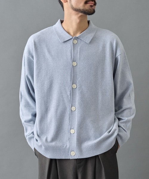 COLONY 2139(コロニートゥーワンスリーナイン)の「ウォッシャブルニットポロカーディガン(カーディガン/ボレロ・メンズ・ブラック/グレー/ブルー・MEDIUM/LARGE)」の4枚目の写真