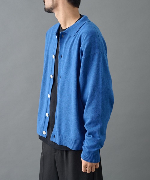 COLONY 2139(コロニートゥーワンスリーナイン)の「ウォッシャブルニットポロカーディガン(カーディガン/ボレロ・メンズ・ブラック/グレー/ブルー・MEDIUM/LARGE)」の9枚目の写真