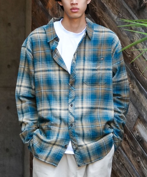 BILLABONG(ビラボン)の「BILLABONG メンズ 24A053506-COASTLINE FLANNEL 長袖シャツ 【2025年秋冬モデル】/ビラボン胸ポケットロゴワンポイントネルシャツ(シャツ/ブラウス・メンズ・オリーブ/ブルー/グリーン系その他・MEDIUM/LARGE/X-LARGE)」の3枚目の写真