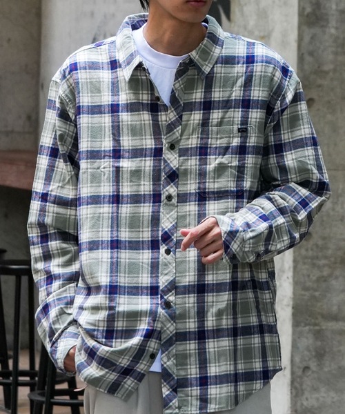 BILLABONG(ビラボン)の「BILLABONG メンズ 24A053506-COASTLINE FLANNEL 長袖シャツ 【2025年秋冬モデル】/ビラボン胸ポケットロゴワンポイントネルシャツ(シャツ/ブラウス・メンズ・オリーブ/ブルー/グリーン系その他・MEDIUM/LARGE/X-LARGE)」の2枚目の写真