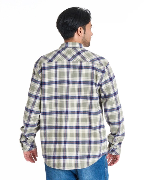 BILLABONG(ビラボン)の「BILLABONG メンズ 24A053506-COASTLINE FLANNEL 長袖シャツ 【2025年秋冬モデル】/ビラボン胸ポケットロゴワンポイントネルシャツ(シャツ/ブラウス・メンズ・オリーブ/ブルー/グリーン系その他・MEDIUM/LARGE/X-LARGE)」の4枚目の写真