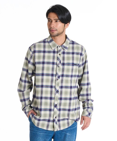BILLABONG(ビラボン)の「BILLABONG メンズ 24A053506-COASTLINE FLANNEL 長袖シャツ 【2025年秋冬モデル】/ビラボン胸ポケットロゴワンポイントネルシャツ(シャツ/ブラウス・メンズ・オリーブ/ブルー/グリーン系その他・MEDIUM/LARGE/X-LARGE)」の14枚目の写真