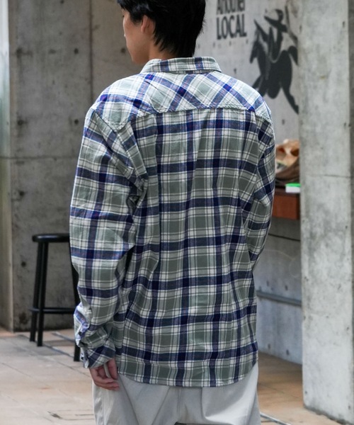 BILLABONG(ビラボン)の「BILLABONG メンズ 24A053506-COASTLINE FLANNEL 長袖シャツ 【2025年秋冬モデル】/ビラボン胸ポケットロゴワンポイントネルシャツ(シャツ/ブラウス・メンズ・オリーブ/ブルー/グリーン系その他・MEDIUM/LARGE/X-LARGE)」の13枚目の写真