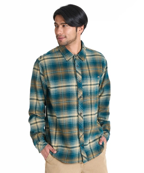 BILLABONG(ビラボン)の「BILLABONG メンズ 24A053506-COASTLINE FLANNEL 長袖シャツ 【2025年秋冬モデル】/ビラボン胸ポケットロゴワンポイントネルシャツ(シャツ/ブラウス・メンズ・オリーブ/ブルー/グリーン系その他・MEDIUM/LARGE/X-LARGE)」の22枚目の写真