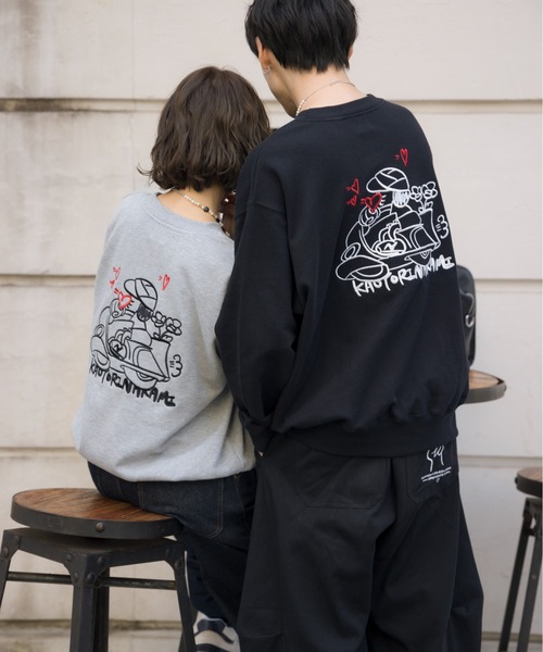kaoyorinakami(カオヨリナカミ)の「bike dog sweat / バイクドックスウェット(スウェット・メンズ・グレー/ブラック・SMALL/MEDIUM/LARGE/X-LARGE)」の13枚目の写真
