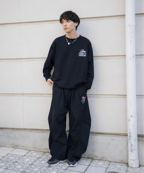 kaoyorinakami(カオヨリナカミ)の「bike dog sweat / バイクドックスウェット(スウェット・メンズ・グレー/ブラック・SMALL/MEDIUM/LARGE/X-LARGE)」の10枚目の写真