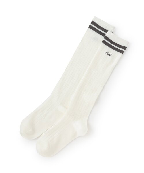 LOVETOXIC（ラブトキシック）の「ラインリブハイソックス（ソックス/靴下・キッズ・サックスブルー/ブラック/ホワイト・20-22cm/23-25cm）」の2枚目の写真