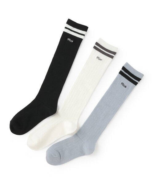 LOVETOXIC（ラブトキシック）の「ラインリブハイソックス（ソックス/靴下・キッズ・サックスブルー/ブラック/ホワイト・20-22cm/23-25cm）」の5枚目の写真