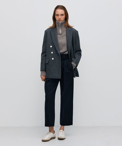 BACCA（バッカ）の「ウールメルトン ジャケットコート（その他アウター・レディース・ネイビー/チャコールグレー・34/36）」の3枚目の写真