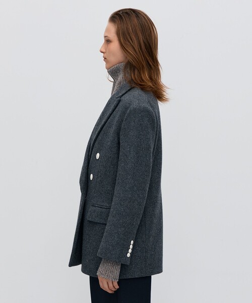 BACCA（バッカ）の「ウールメルトン ジャケットコート（その他アウター・レディース・ネイビー/チャコールグレー・34/36）」の6枚目の写真