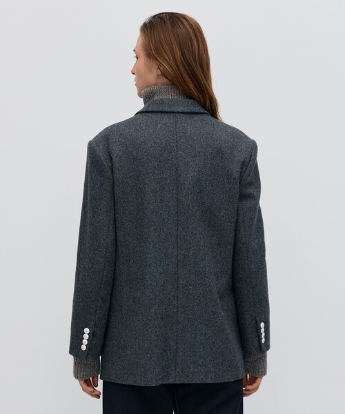 BACCA（バッカ）の「ウールメルトン ジャケットコート（その他アウター・レディース・ネイビー/チャコールグレー・34/36）」の7枚目の写真