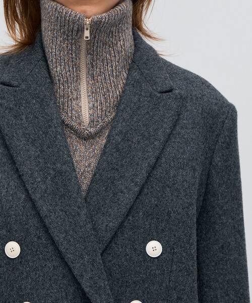 BACCA（バッカ）の「ウールメルトン ジャケットコート（その他アウター・レディース・ネイビー/チャコールグレー・34/36）」の8枚目の写真